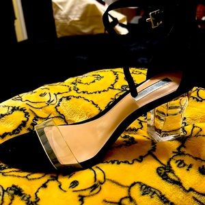 Block heels clear front